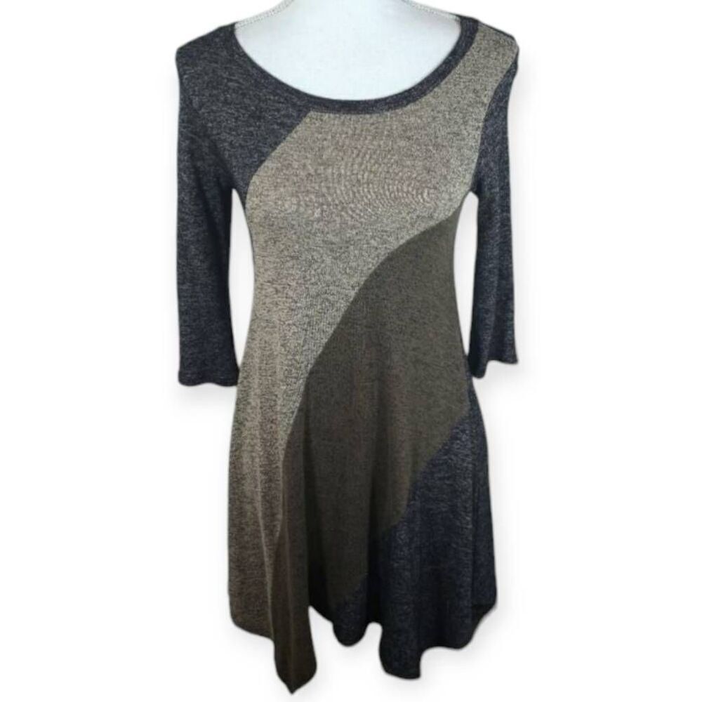 MONTEAU GRAY & ARMY GREEN DRESS SZ.S EUC.